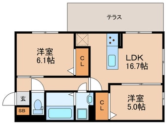 間取図 仮）FleurⅡ