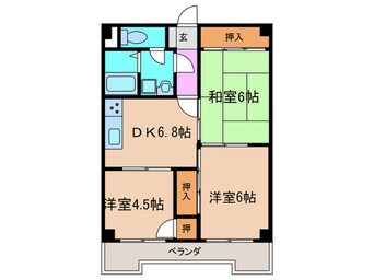 間取図 クリスタルハイツ寺田
