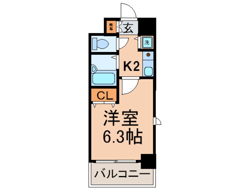 間取図 ﾌﾟﾚｻﾝｽ京都烏丸御池Ⅱ（５０２）