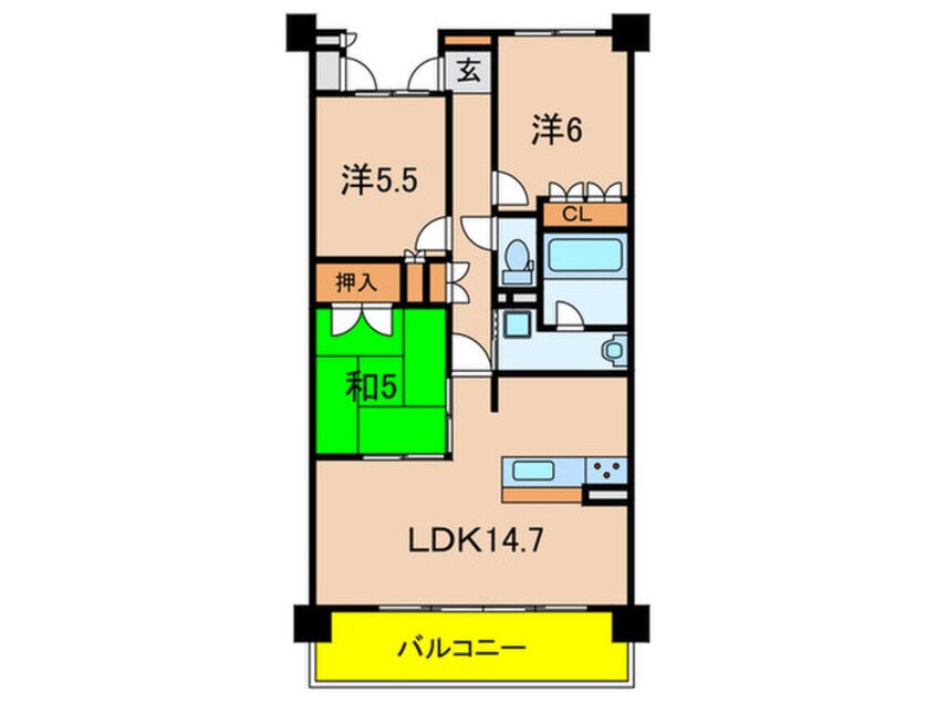 間取図 ネバーランド逆瀬川野上（205）