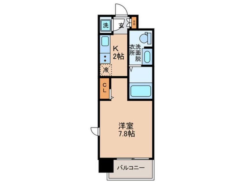 間取図 レジュールアッシュ南堀江(701)