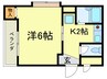 ドム北口 1Kの間取り