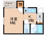 花園コートハウス 1Kの間取り