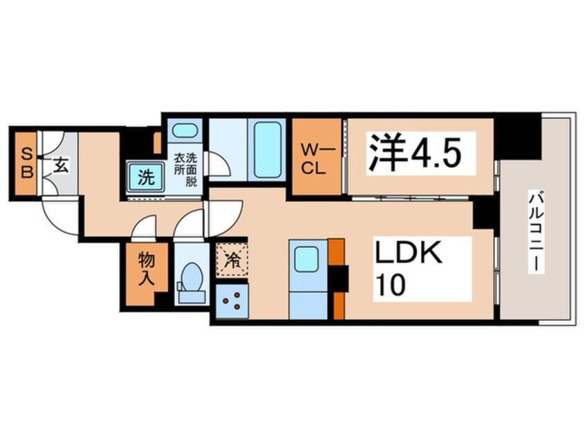 間取図 クリスタルエグゼ南堀江(802)