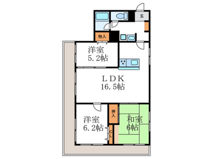 間取図 メゾンドうぐいす台