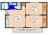 グレイスコート高安 2DKの間取り