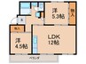 新多聞第二住宅110号棟(505) 2LDKの間取り
