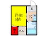 メゾンロレア－ル 1Kの間取り