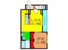 ラ　ビュット　上山手 1LDKの間取り