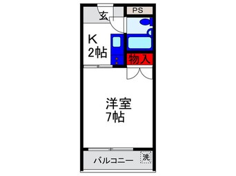 間取図 ﾒﾋﾞｳｽ長興寺ﾚｼﾞﾃﾞﾝｽ第一