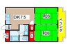 ラ-バン嵯峨 2DKの間取り