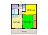 ボヌ－ル有栖川 2DKの間取り