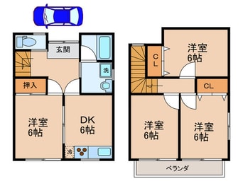 間取図 浅岡様梅ケ畑連棟貸家