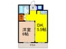 シャンテ中山 1DKの間取り
