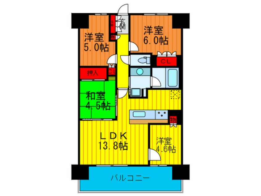 間取図 ﾙﾈ大和田駅前ﾌﾛﾝﾄｹﾞｰﾄ（1003）