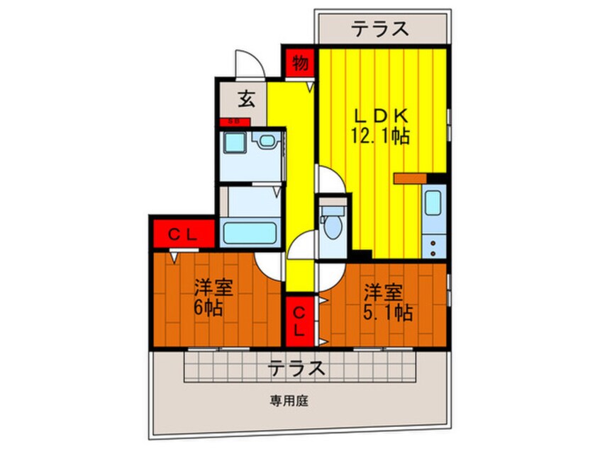 間取図 セジュ－ルサタ