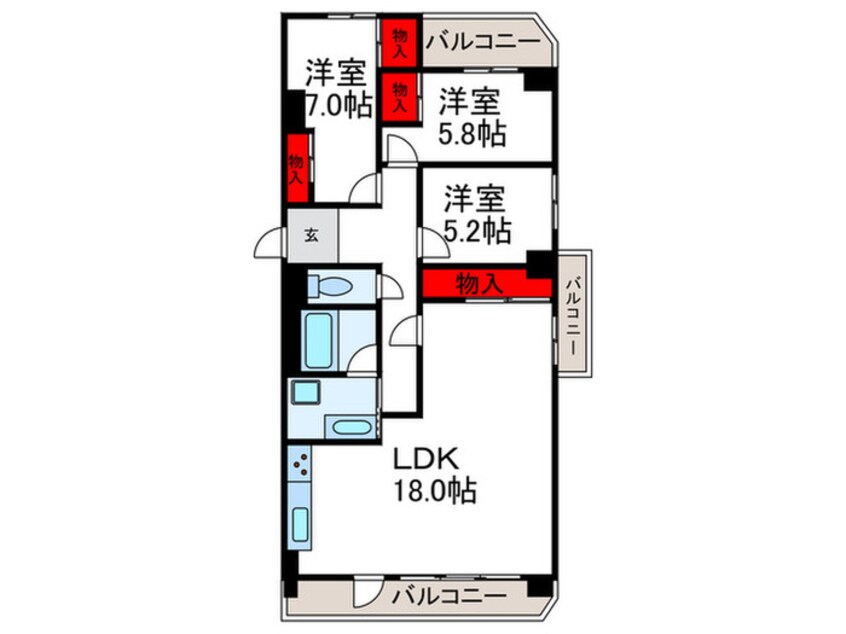 間取図 エクセレンス千里山(701)