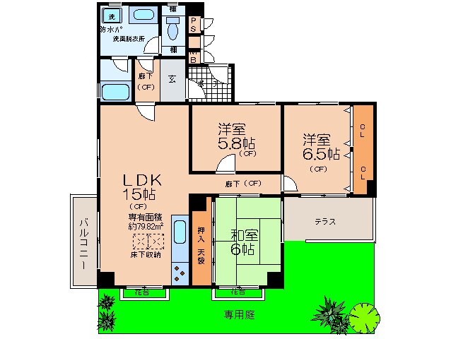 間取り図 ﾌﾟﾚｽﾃ-ｼﾞ新千里西町３号棟(110)