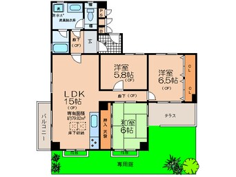 間取図 ﾌﾟﾚｽﾃ-ｼﾞ新千里西町３号棟(110)