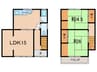 鈴蘭台東町2丁目戸建 2LDKの間取り