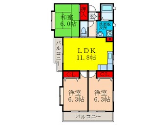 間取図 コ－ポラス吹東Ⅱ