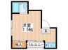 鰺坂マンション 1Rの間取り