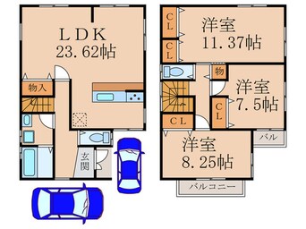間取図 納所下野貸家