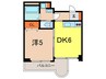 チェリ－ビュウ芦屋川 1DKの間取り