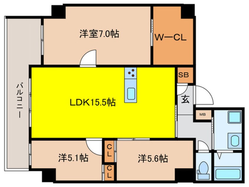間取図 フラット久保弐番館