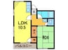 リノ逆瀬川 1LDKの間取り