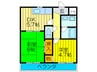 ミモザハイツ 2DKの間取り
