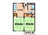 マンション幸Ｄ棟 2DKの間取り