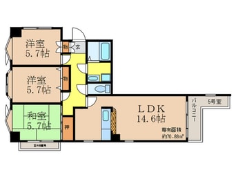 間取図 東明マンション江坂Ⅱ