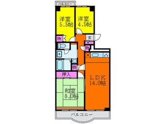 間取図 メゾン千里丘Ｋ棟（１１０７）