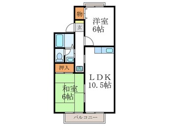 間取図 セジュ－ル鹿ノ下