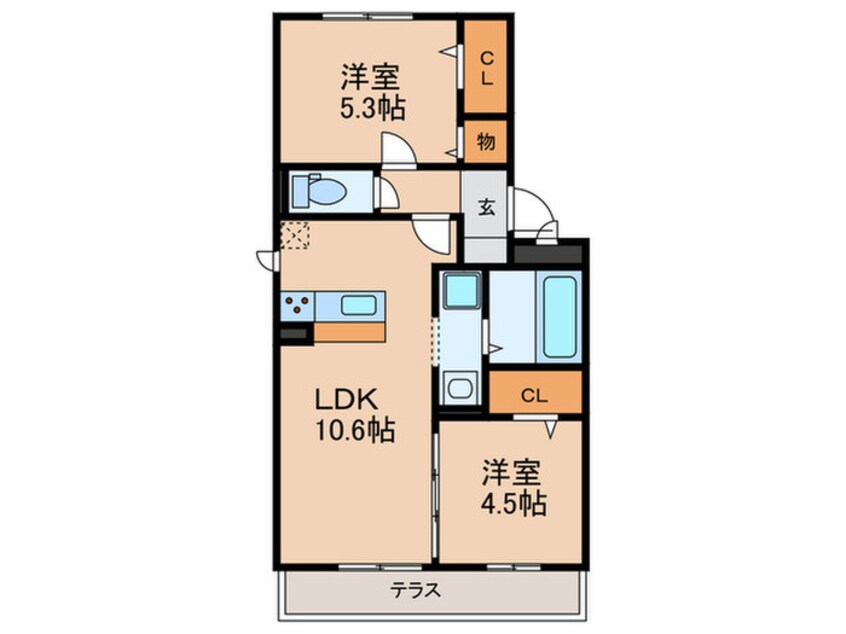 間取図 ﾌﾟﾗｰｼﾞｭsakigake