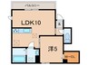 レーヴ　ド　ドゥ芦屋 1LDKの間取り