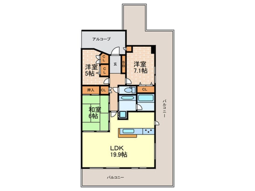 間取図 東急ドエル・アルス(711)