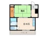 長洲ＤＡＮＤＡＮハウス 1DKの間取り