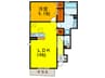 クルックスⅠ棟 1LDKの間取り