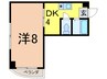 プリメゾンアビコ 1DKの間取り