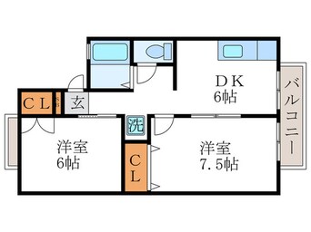 間取図 ハイカム－ル嵐山