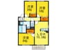 セジュ－ル八尾南 3LDKの間取り