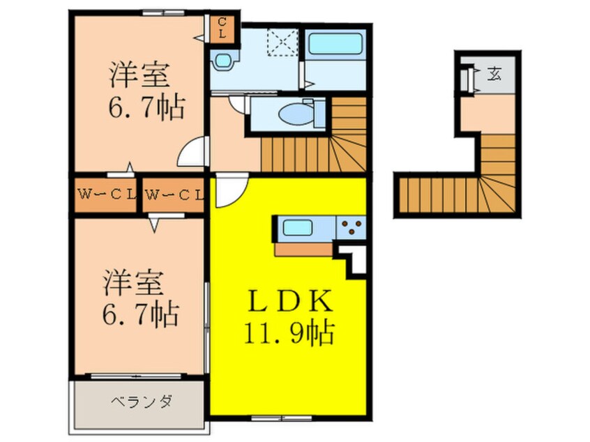 間取図 ＤＥＳＰＡＣＩＯ　Ｋ