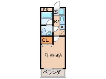 間取図 Ｌｅ ｃｈａｌｅｔ ＡＫＡＩ