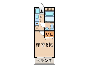 間取図 Ｌｅ ｃｈａｌｅｔ ＡＫＡＩ