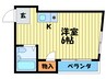 サンライズ中宮 1Rの間取り