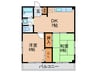 ファミール新北野 2DKの間取り