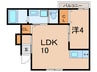 プレミアム中尾 1LDKの間取り