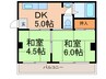 ハイツ丸栄 2DKの間取り